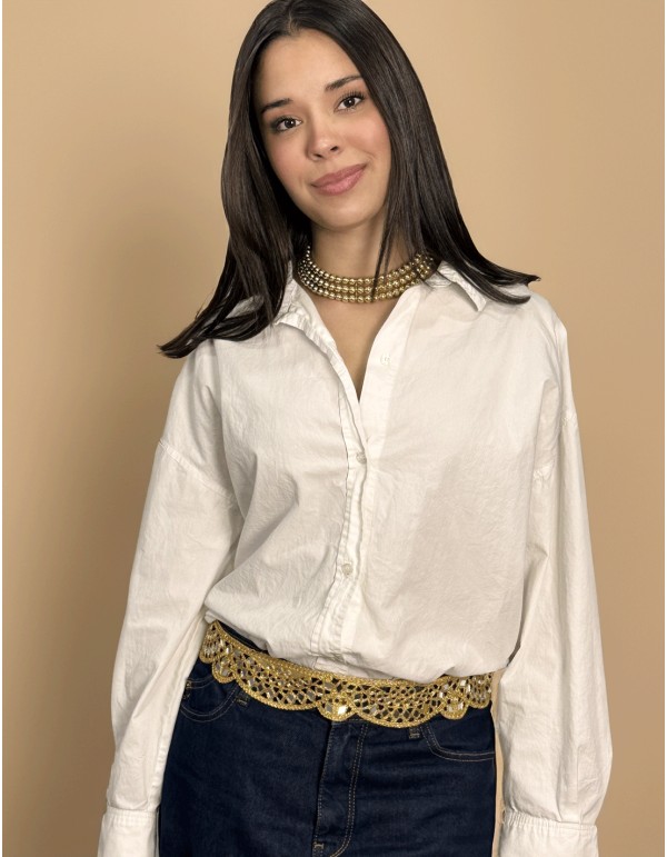 Gold wave belt with mirrors 2