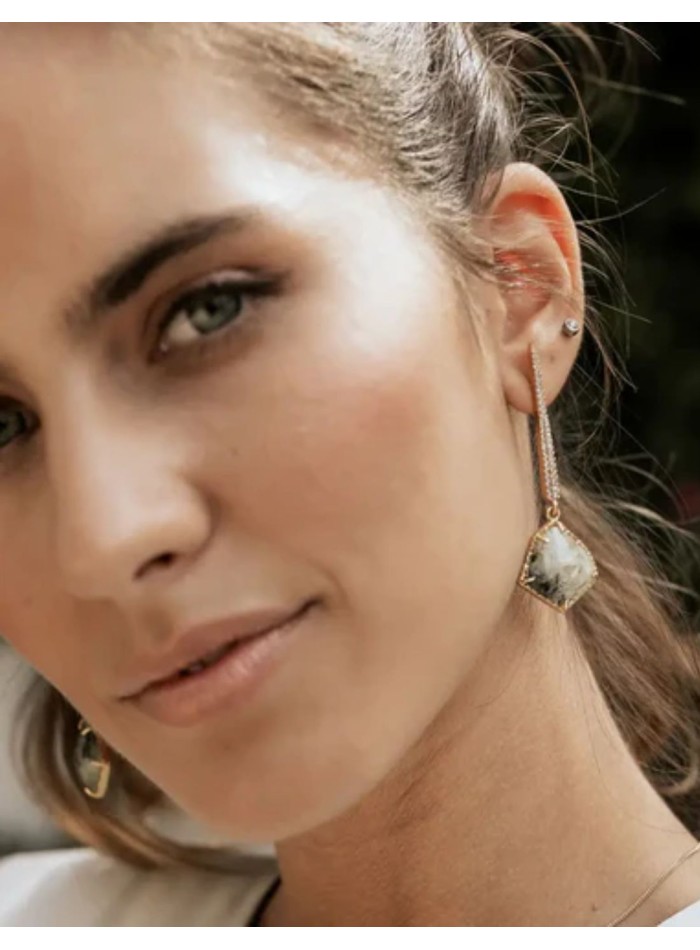 Earrings with elongated design with zirconia...