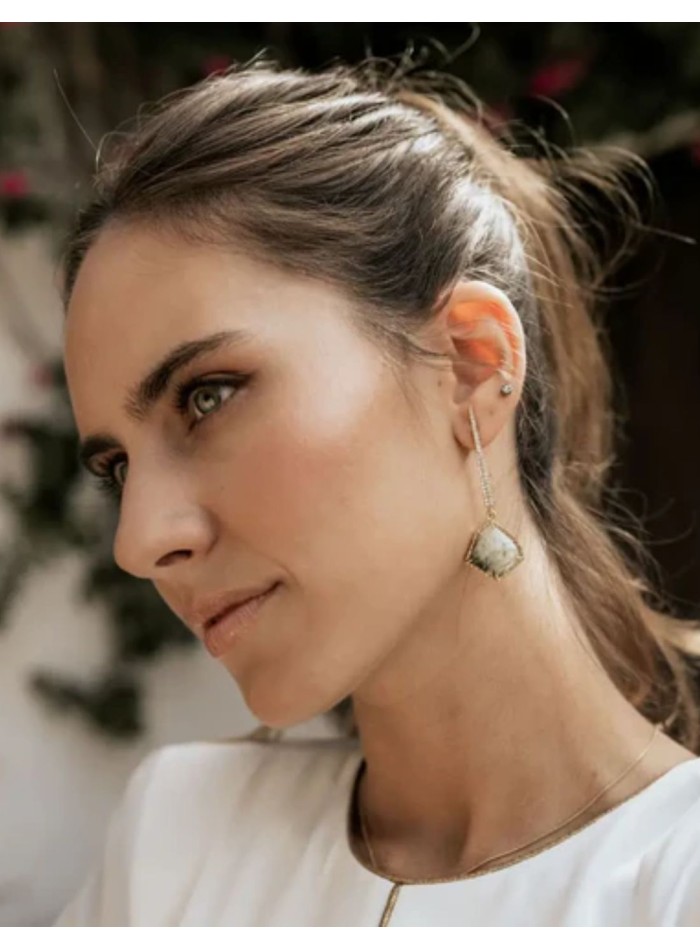 Earrings with elongated design with zirconia...