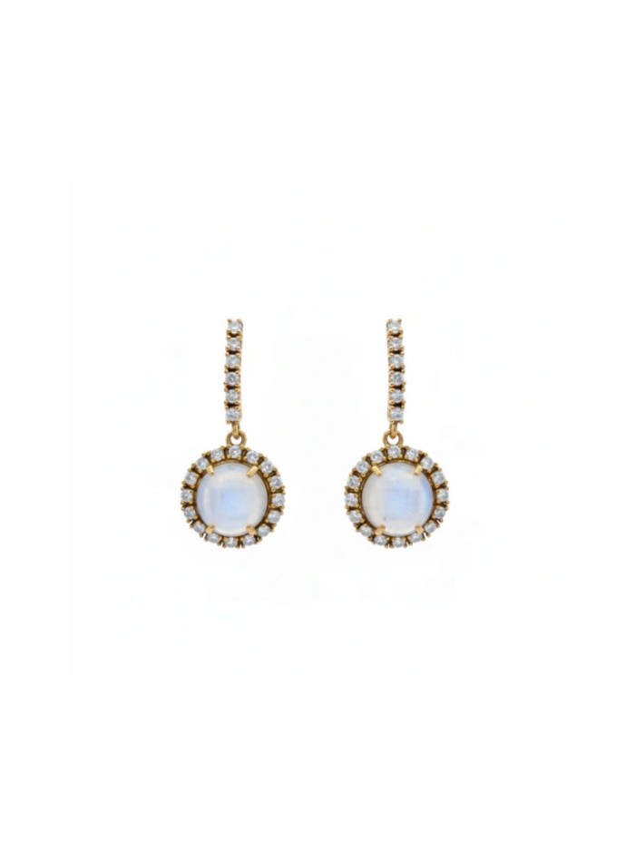Earrings with faceted central stone surrounded...