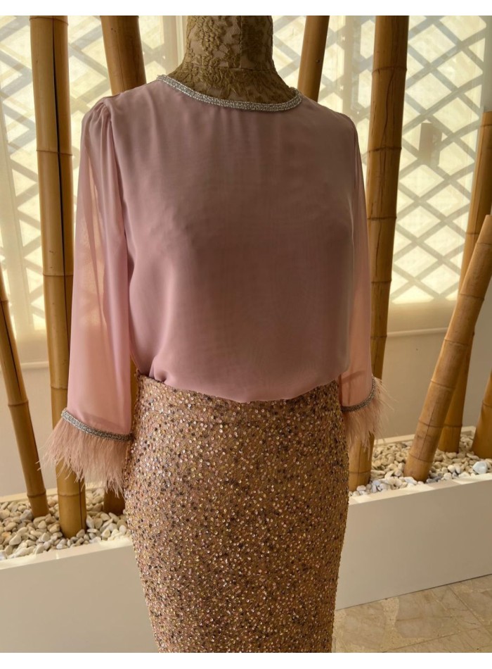 Jupe midi à paillettes pour invités de mariage