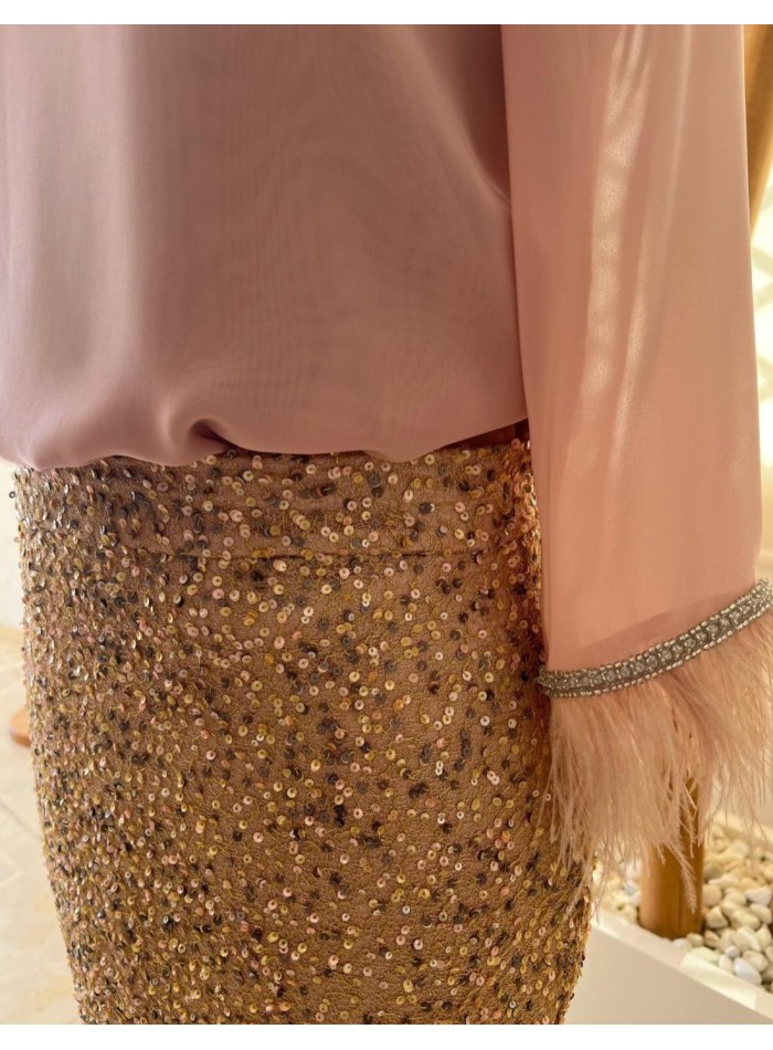 Sequin midi skirt for wedding guests