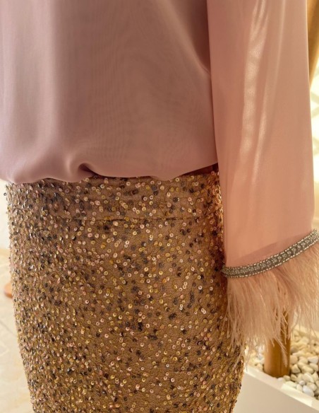 Jupe midi à paillettes pour invités de mariage