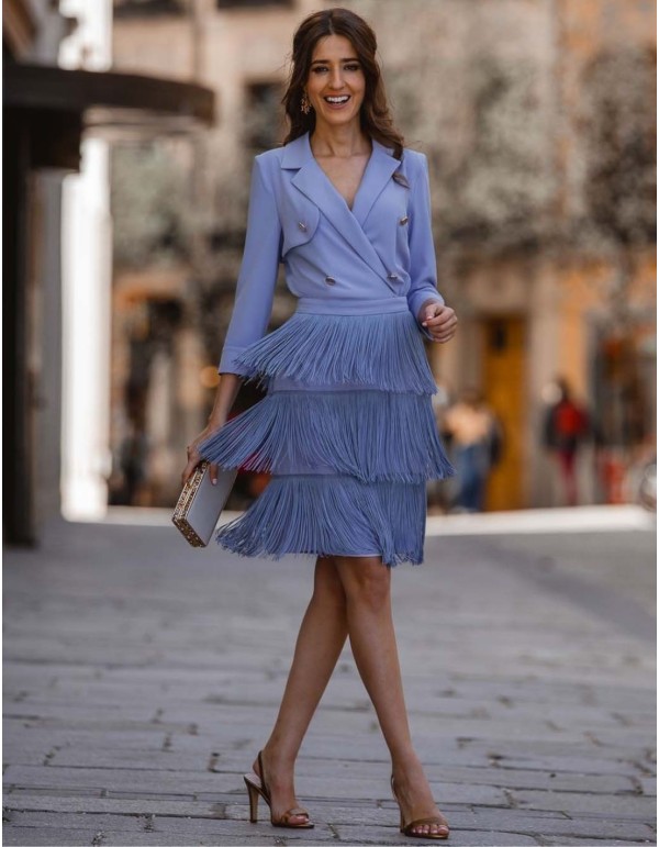 Cocktail dress with fringed skirt - PERFECT GUEST