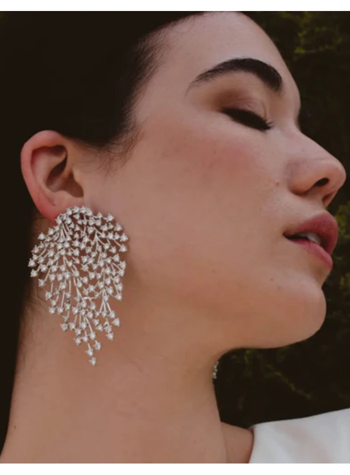 Boucles d'oreilles en argent avec structure...