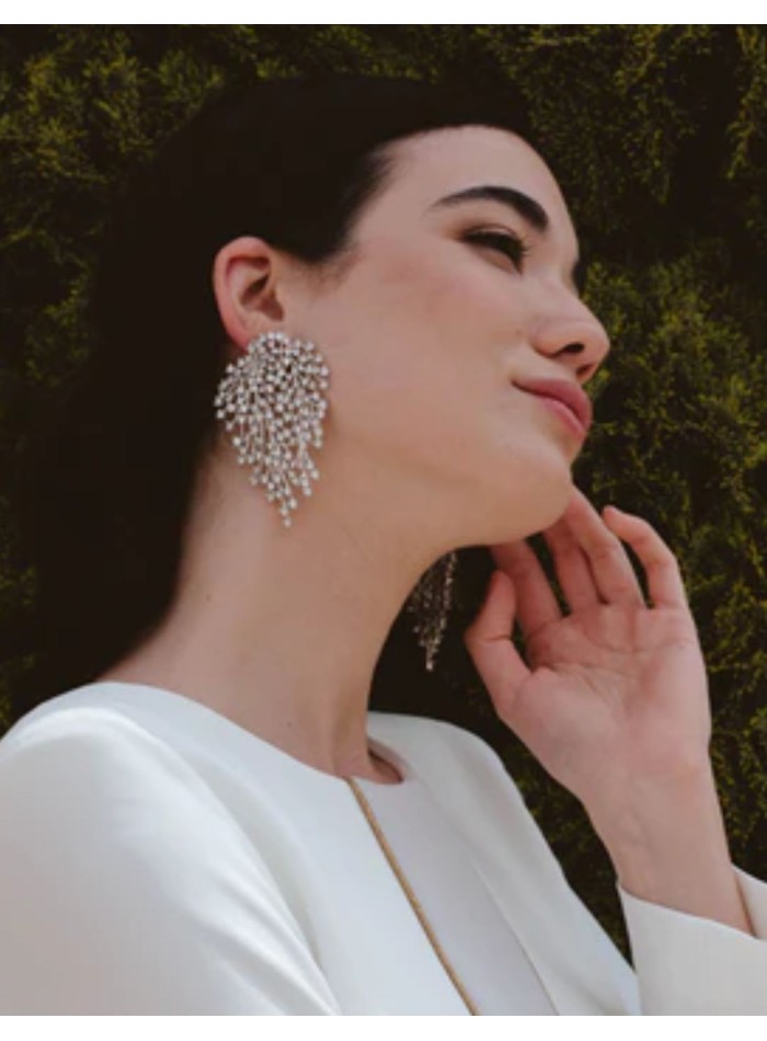 Boucles d'oreilles en argent avec structure...