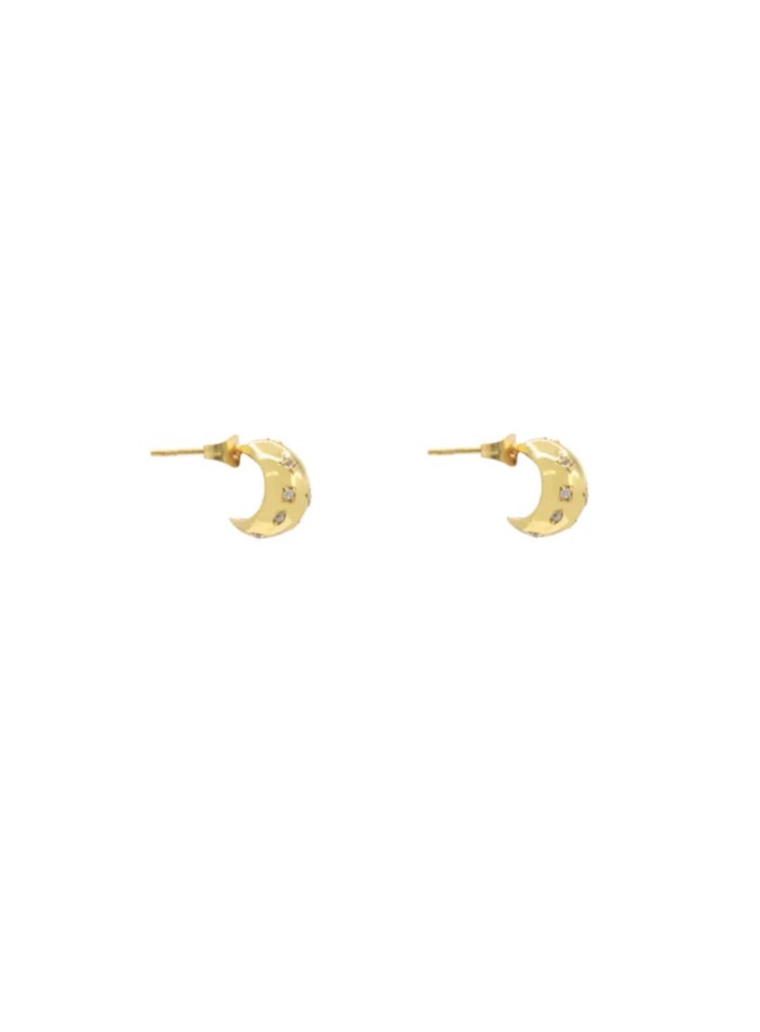 Small earrings with alternating zirconia details