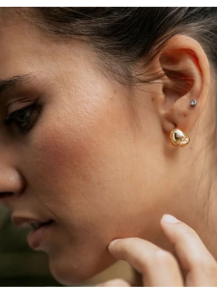 Small earrings with alternating zirconia details