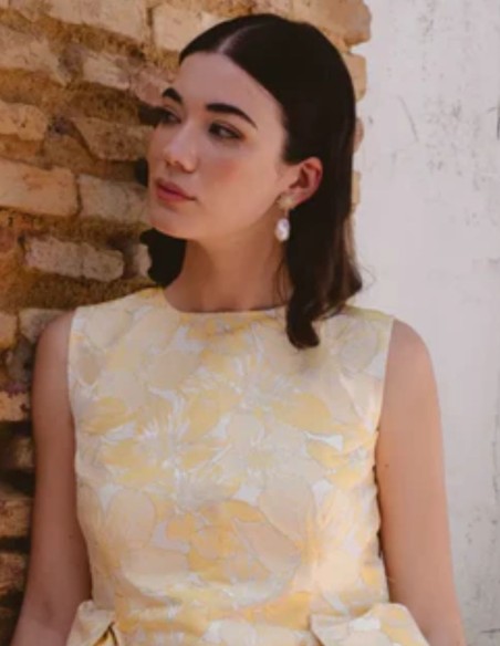 Pendientes con estrella de circonitas y perla