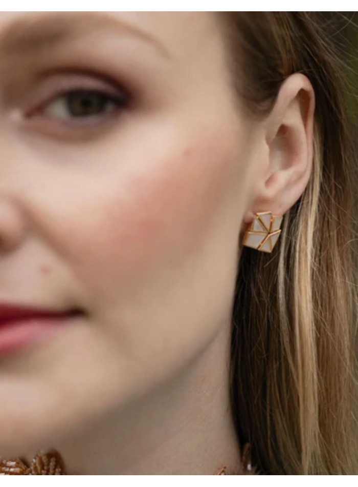 Boucles d'oreilles avec motifs géométriques et...