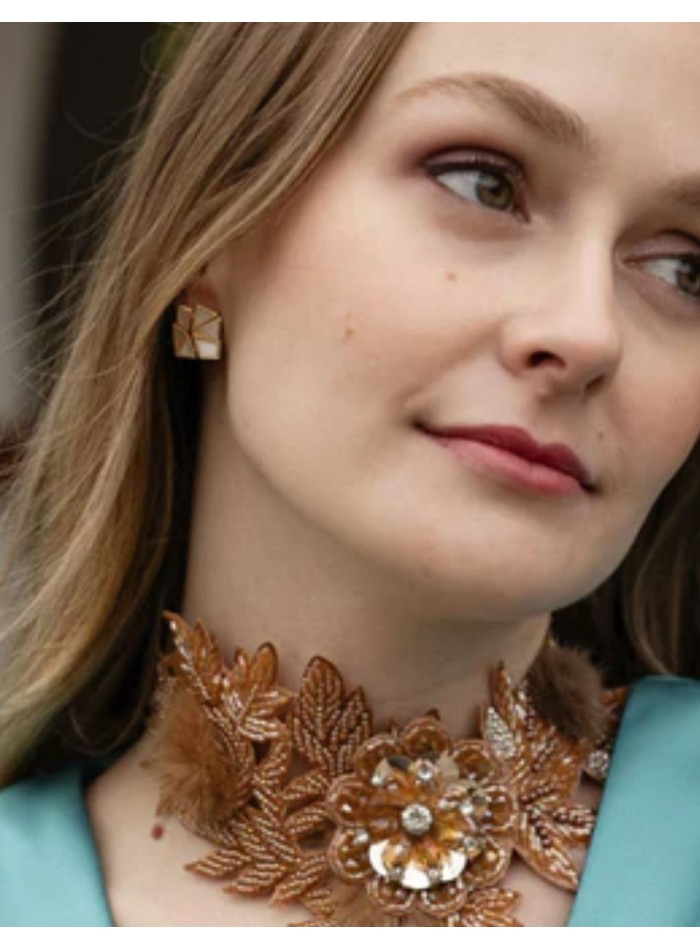 Boucles d'oreilles avec motifs géométriques et...