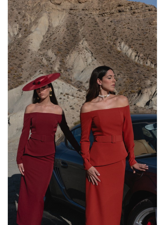 Ensemble deux pièces avec top bardot...