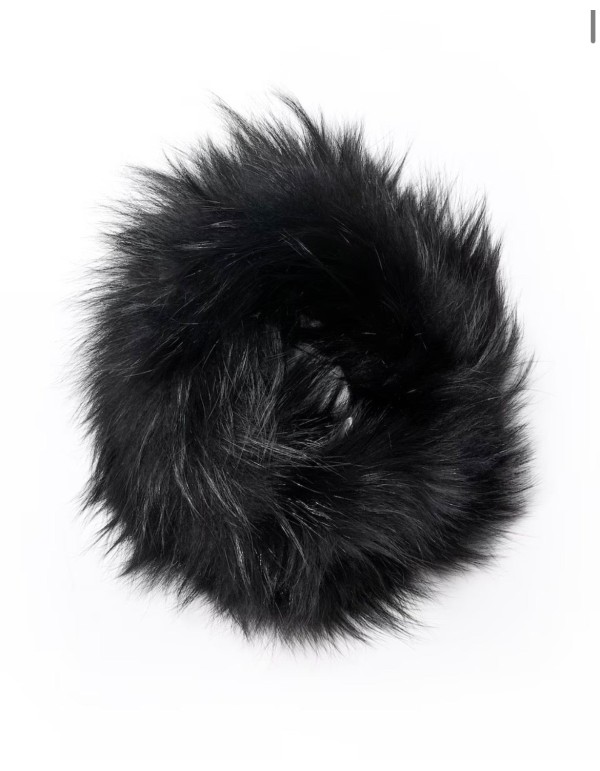 Cuello de piel negro elástico 2