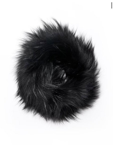 Cuello de piel negro elástico para invitada de boda