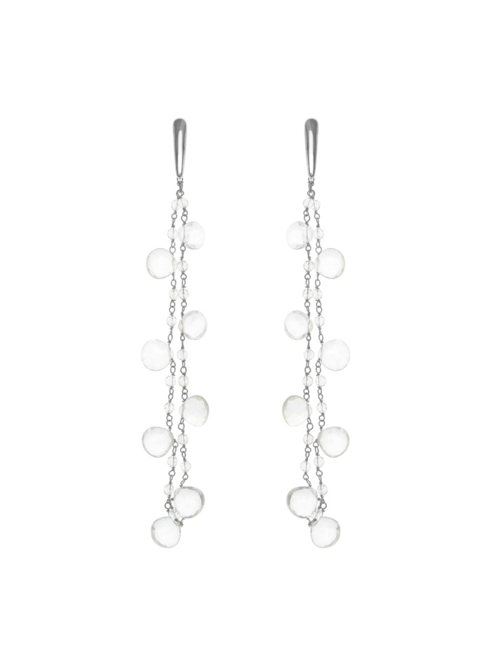 Longues boucles d'oreilles de mariage avec...