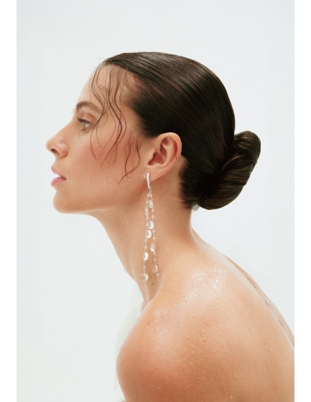 Pendientes de novia con cristales largos