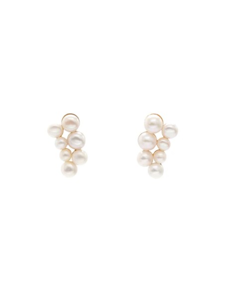 Small earrings with two columns of pearls