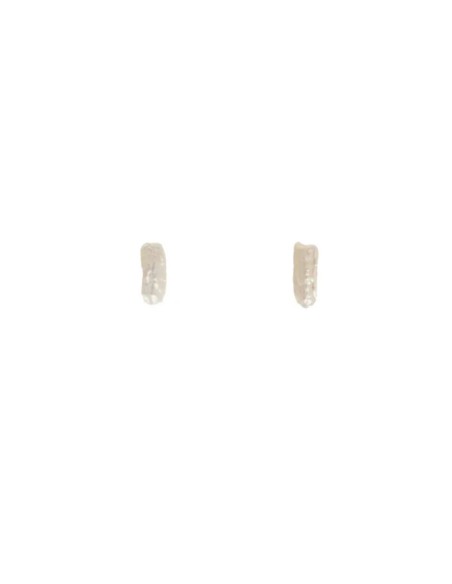 Small elongated pearl earrings