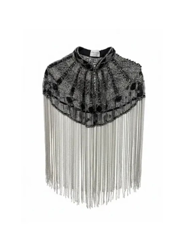 Cape ornée de bijoux avec broderie de paillettes et... 2