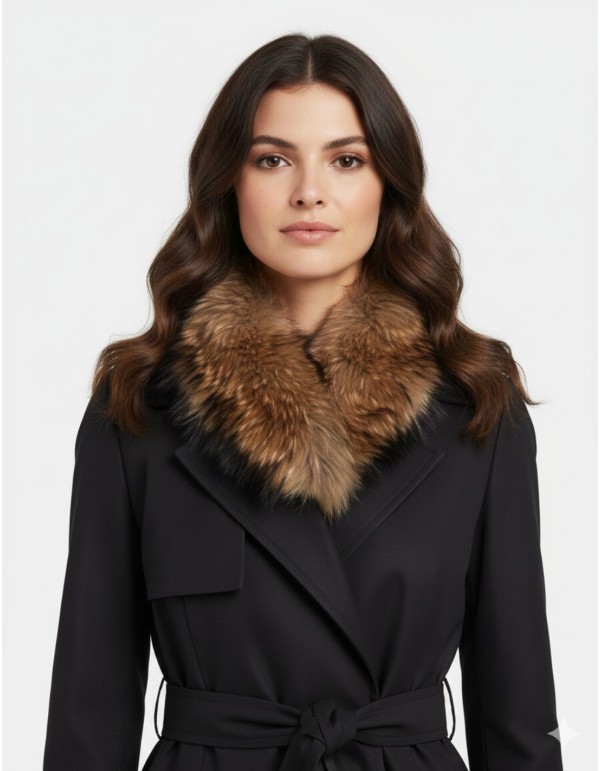 Étole en cuir naturel marron