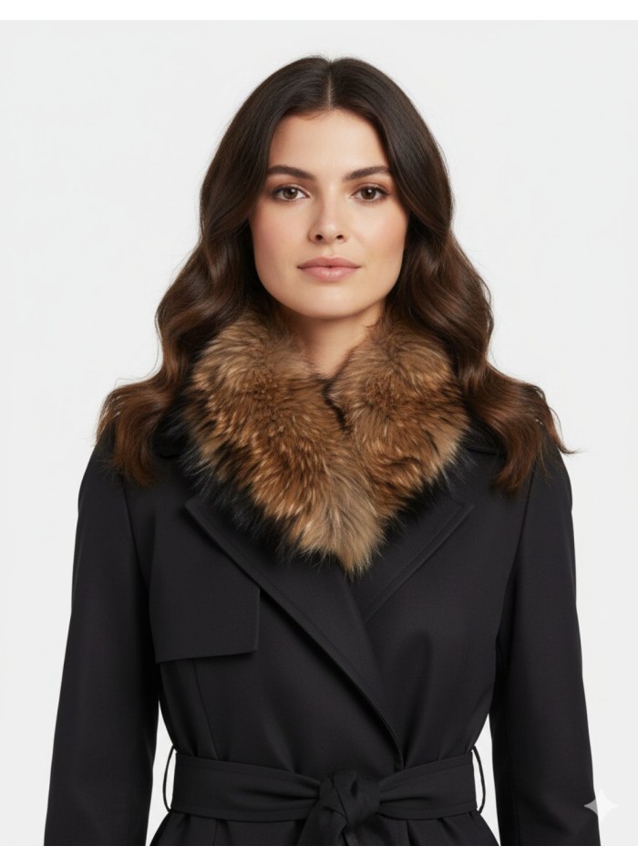 Brown natural leather stole