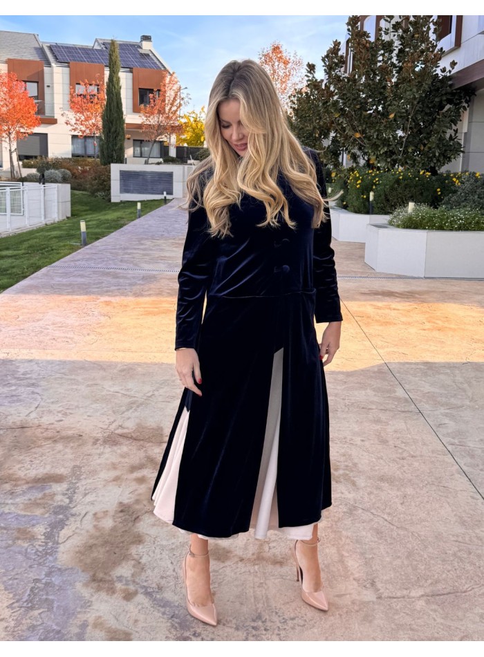 Kimono en velours avec boutons