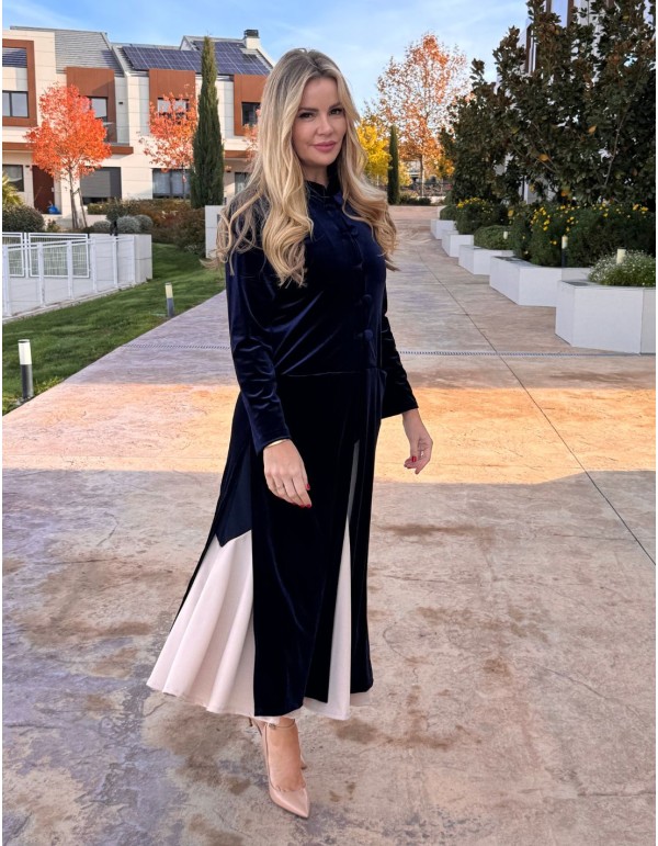 Velvet kimono with button details 2