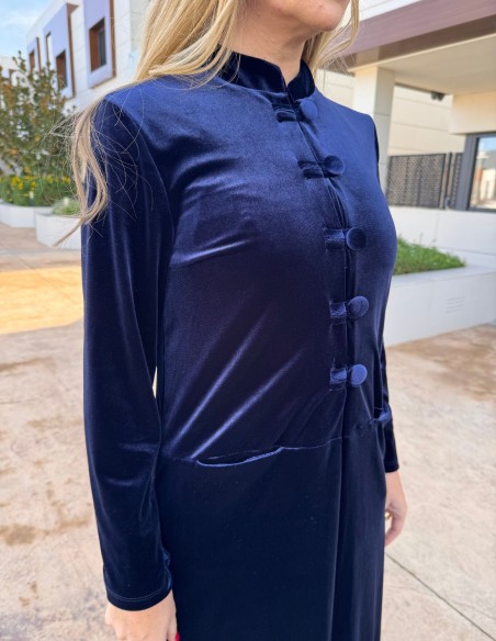 Kimono en velours avec boutons