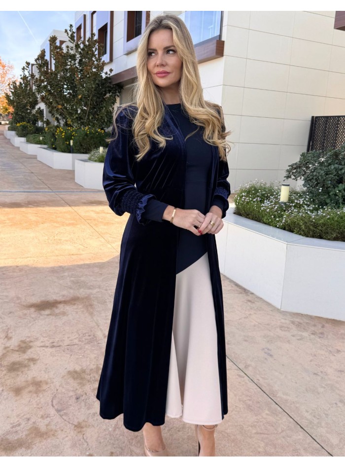 Kimono d'invité en velours marine