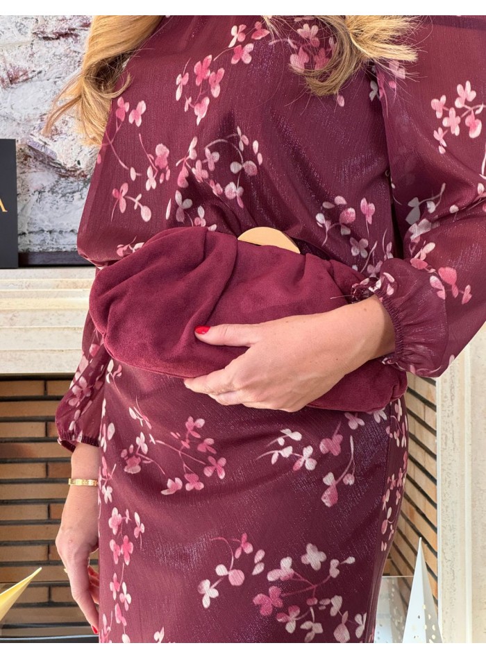 Bolso de fiesta de antelina para invitada fucsia