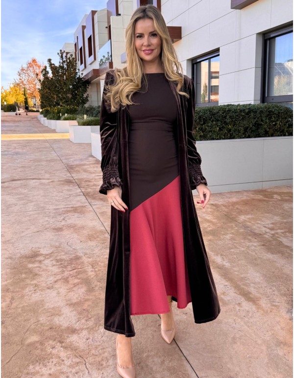 Brown velvet guest kimono 2