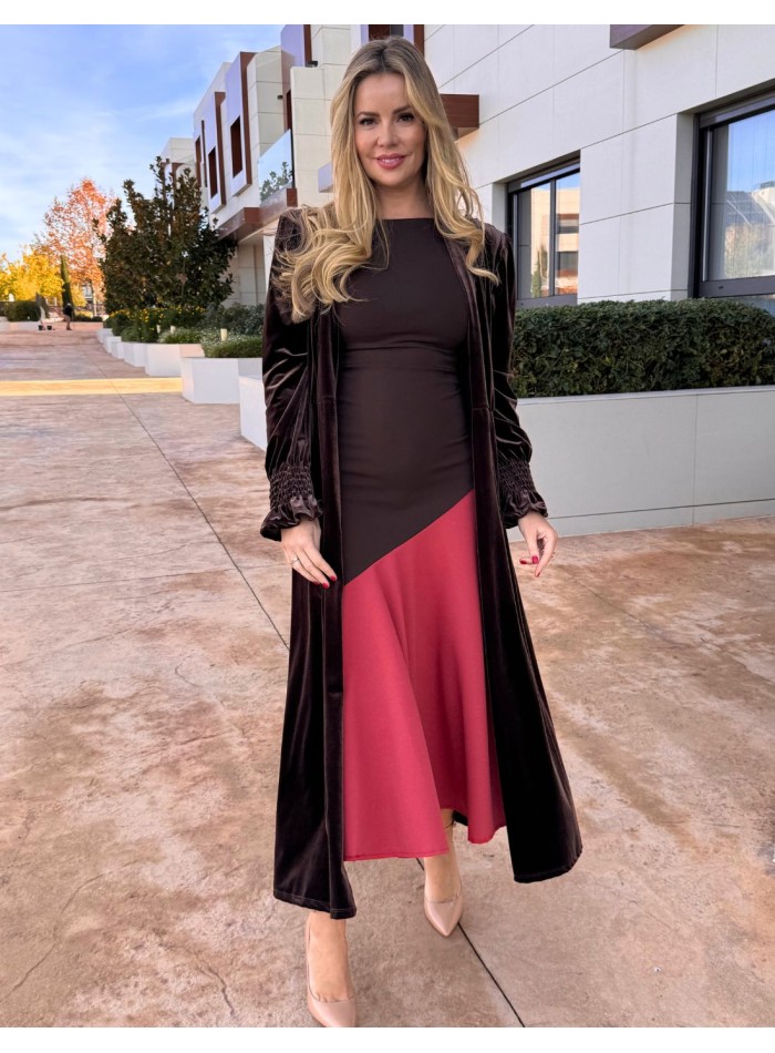 Kimono d'invité en velours marron