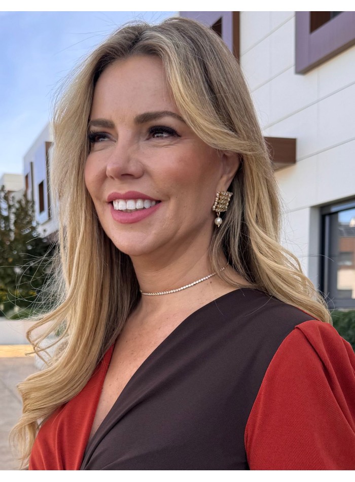 Boucle d'oreilles de fête avec cristaux et...