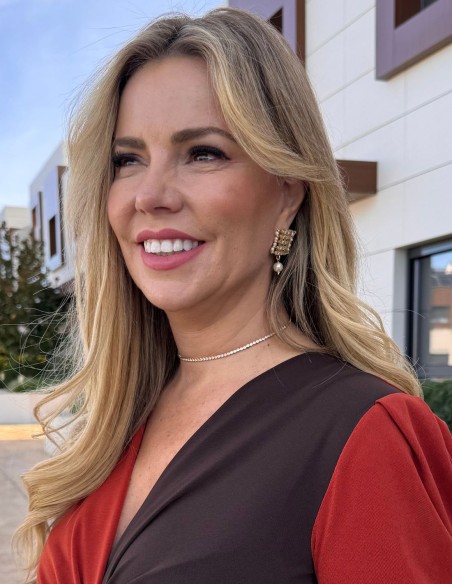 Boucle d'oreilles de fête avec cristaux et pendentif en perle