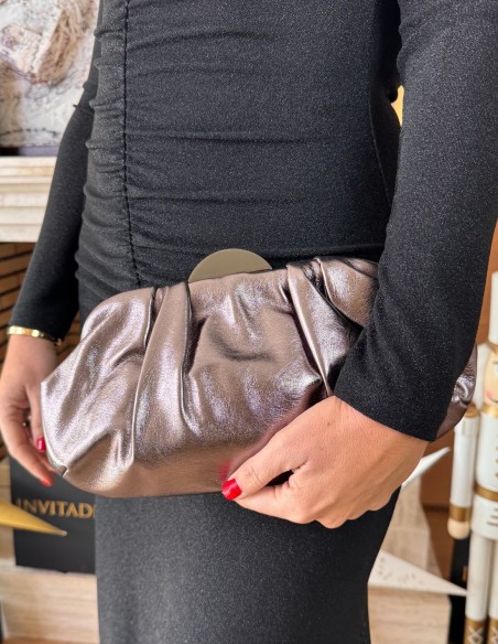 Bronze metallic guest hand bag