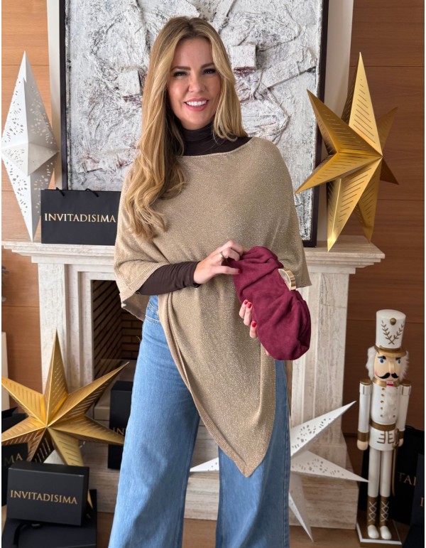 Poncho doré avec paillettes