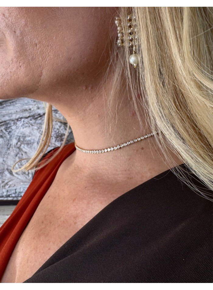 Gold plated zirconia choker