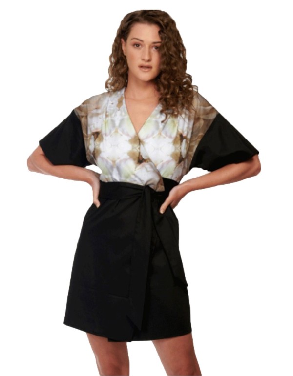 vestido de fiesta bicolor para invitadas