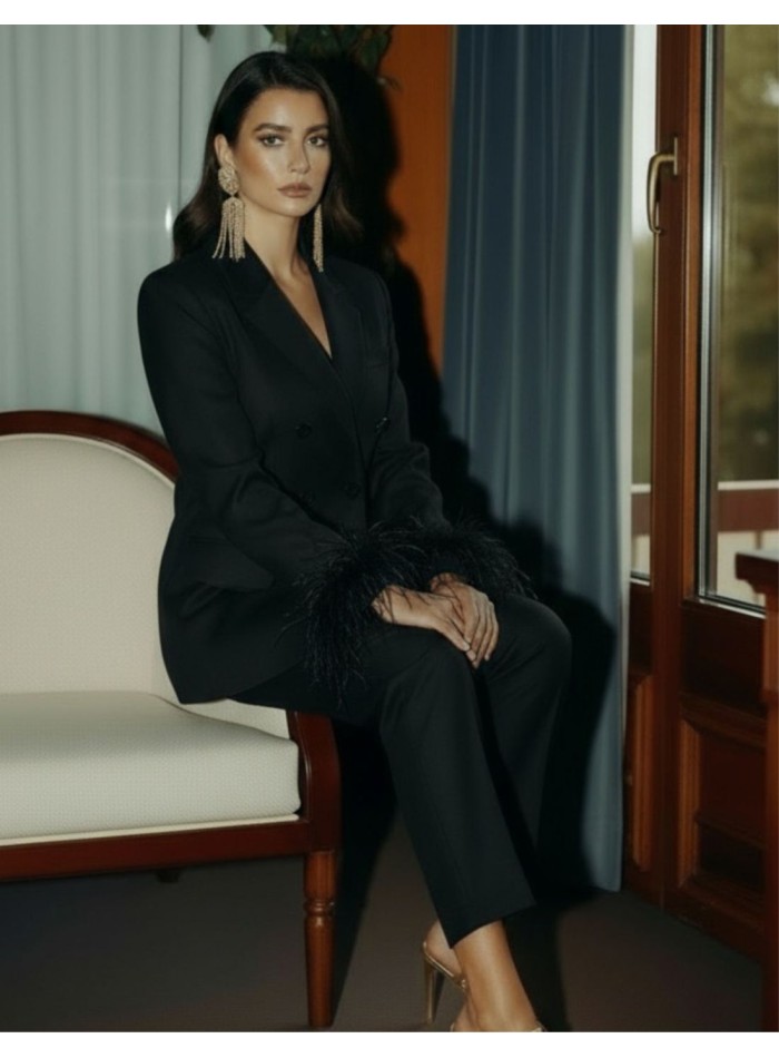 Pantalón largo estructurado con bolsillos para eventos especiales