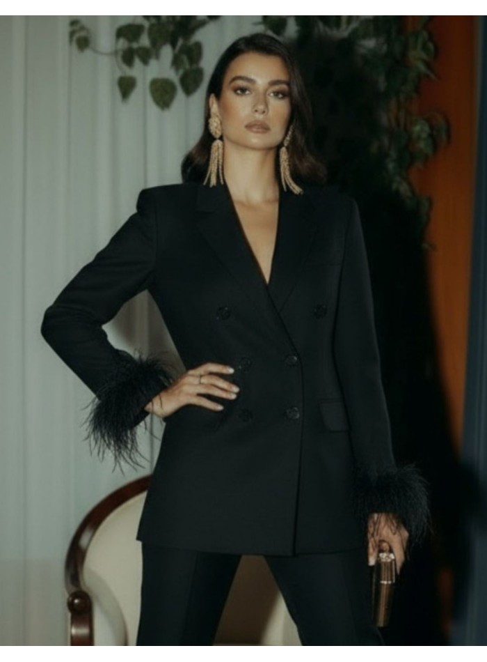 Pantalón largo estructurado con bolsillos para fiestas