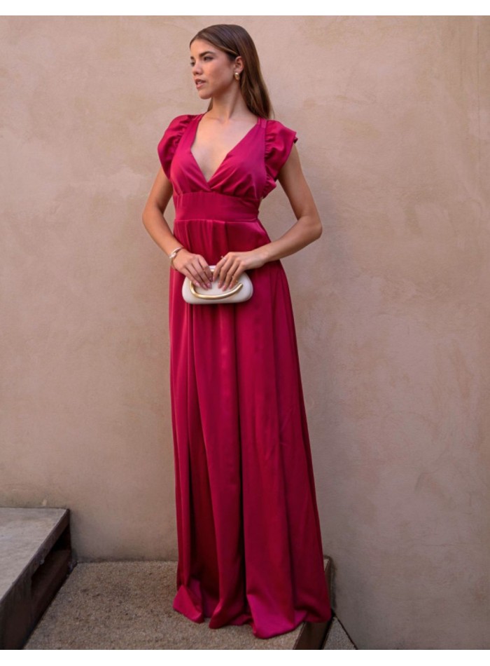 Cherry cherry long dress with ruffles and...
