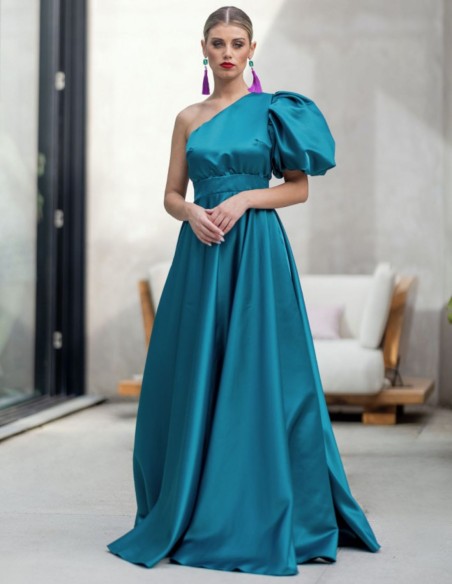 Turquoise structured guest dress