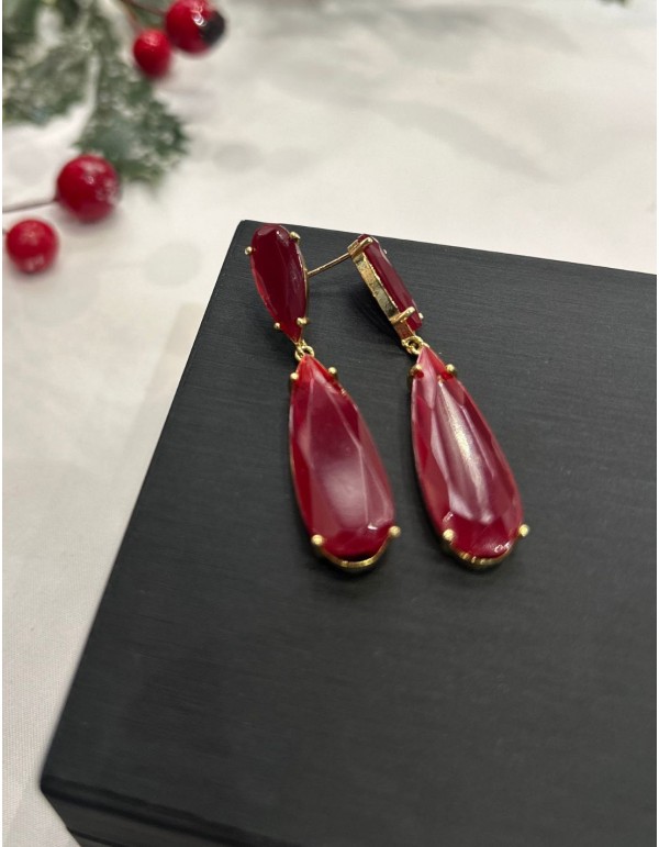 Bordeaux teardrop earrings 2