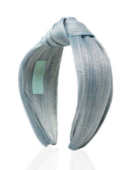 Bandeau noué uni en sinamay de soie