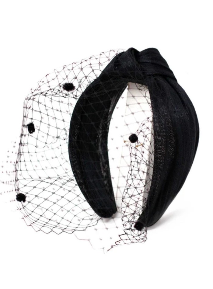 Bandeau noué uni en sinamay de soie