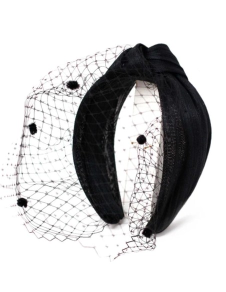 Knotted headband plain with silk sinamay