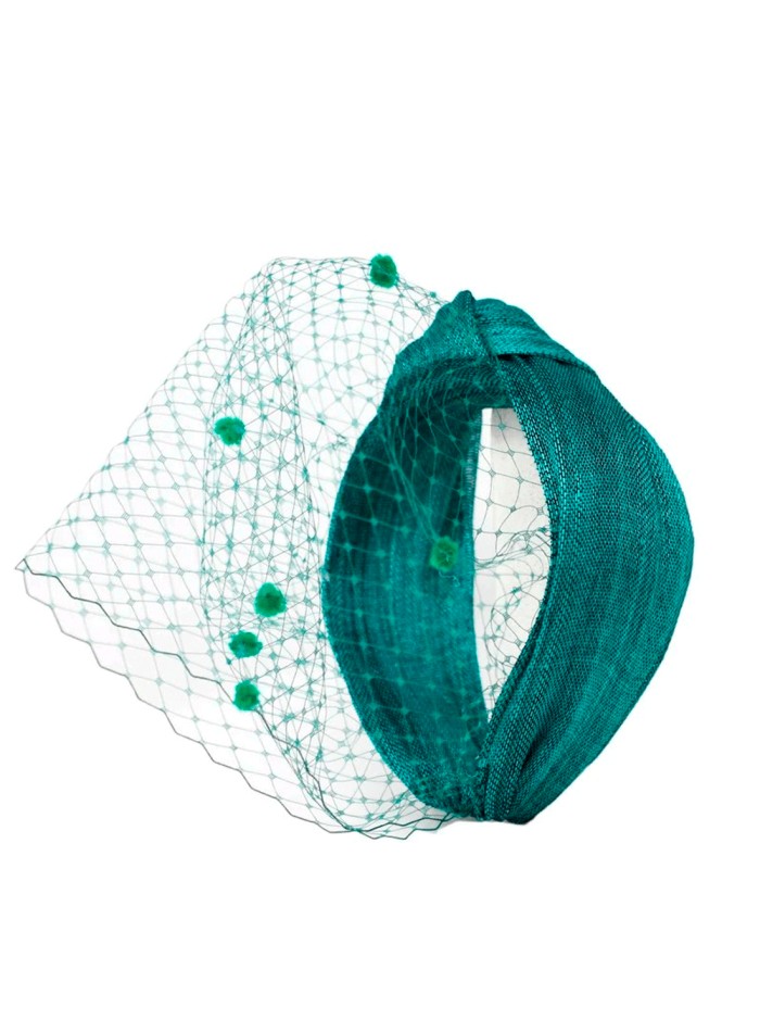 Bandeau noué uni en sinamay de soie