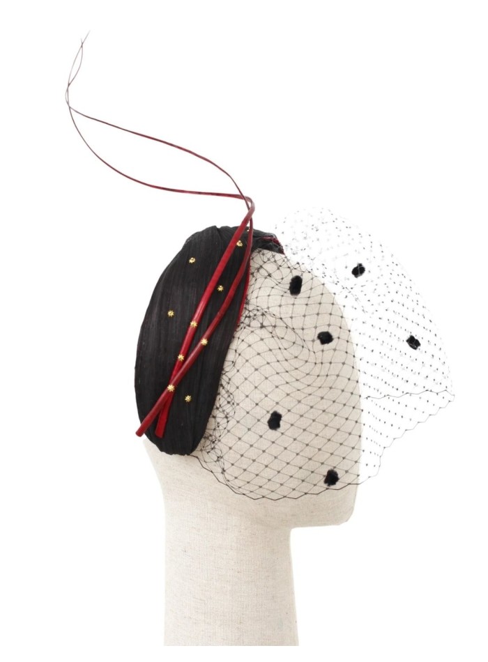 Guest headband black crossed with mesh and...