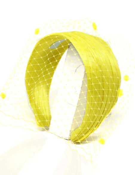 Yellow silk sinamay guest headband for guests