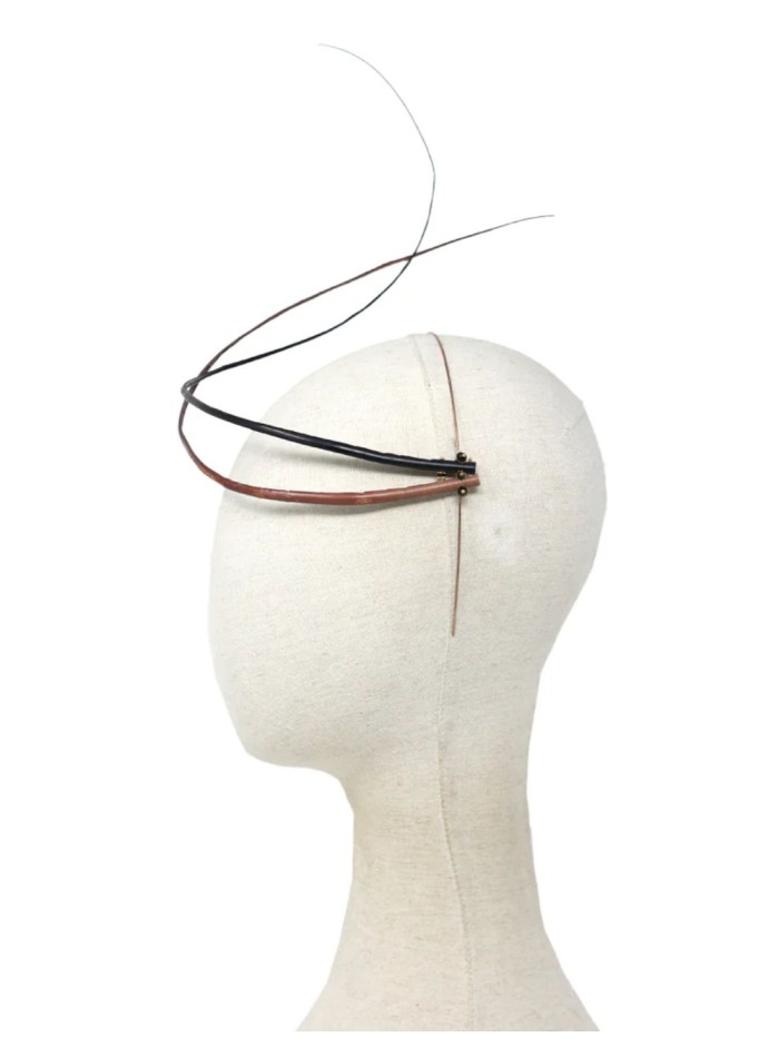 Minimalist headdress with wraparound rachis